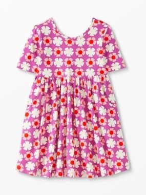 Hanna Andersson Elbow Print Skater Dress Size 8